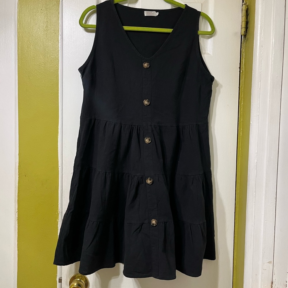 XL Flalife Midi Black Baby Doll Dress